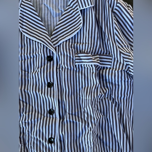 Ettitude Sateen Long Sleeve PJ Shirt and PJ Pants in Charcoal Grey THIS IS A SET - Picture 5 of 8